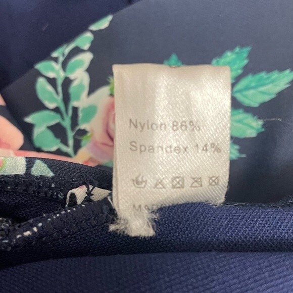 Janela Bay Riverwalk Floral Bra Top Tie Back One Piece Swimsuit Blue Pink Small - Picture 7 of 9